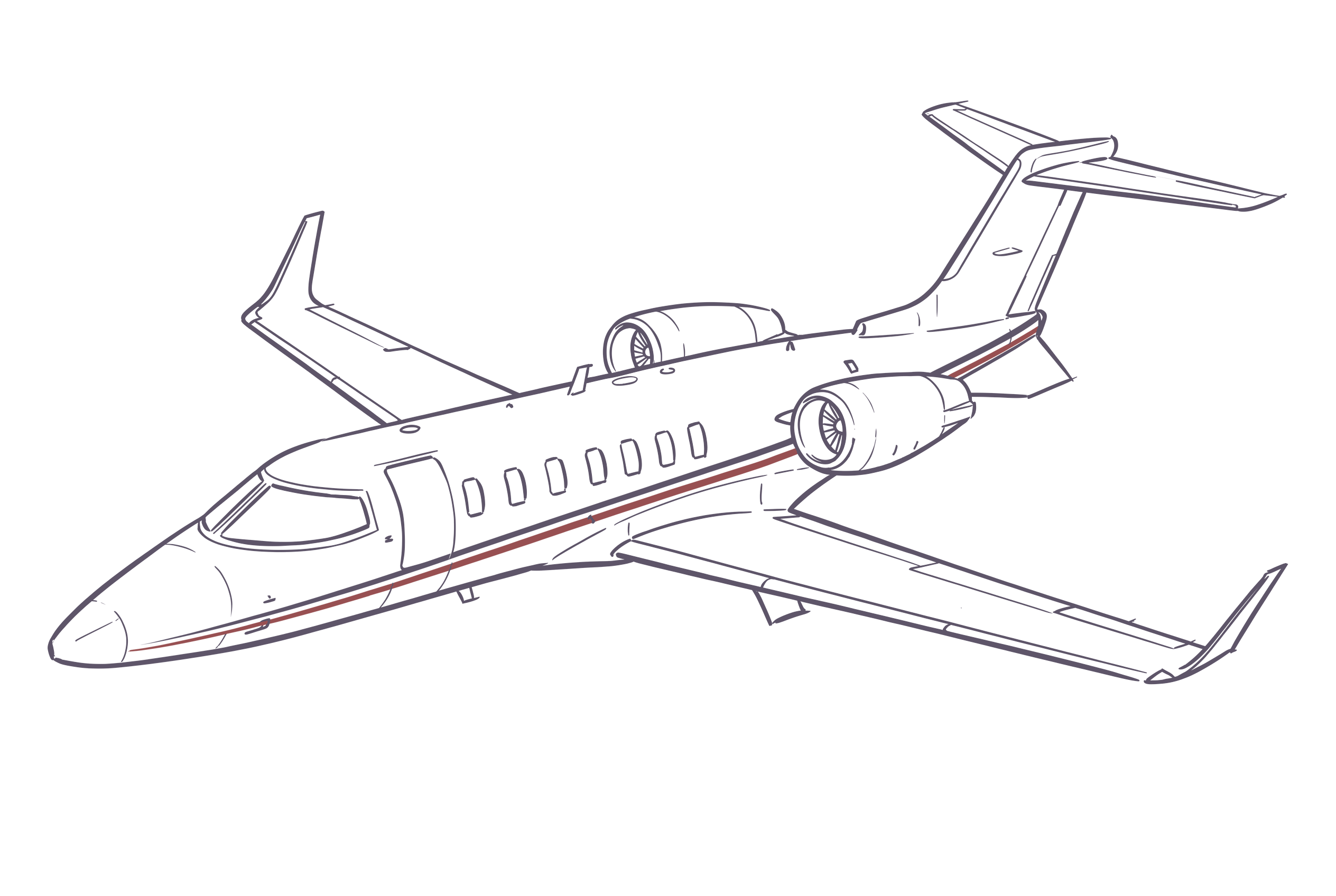 Learjet 70 line illustration, representative of Learjet 23